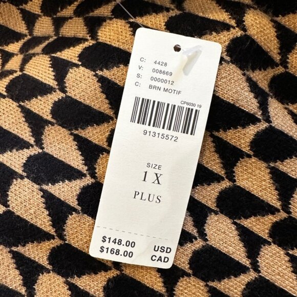 NWT Anthropologie 1X Plus Size The Nina Short-Sleeve Mock-Neck Mod Mini‎ Dress - Picture 10 of 12